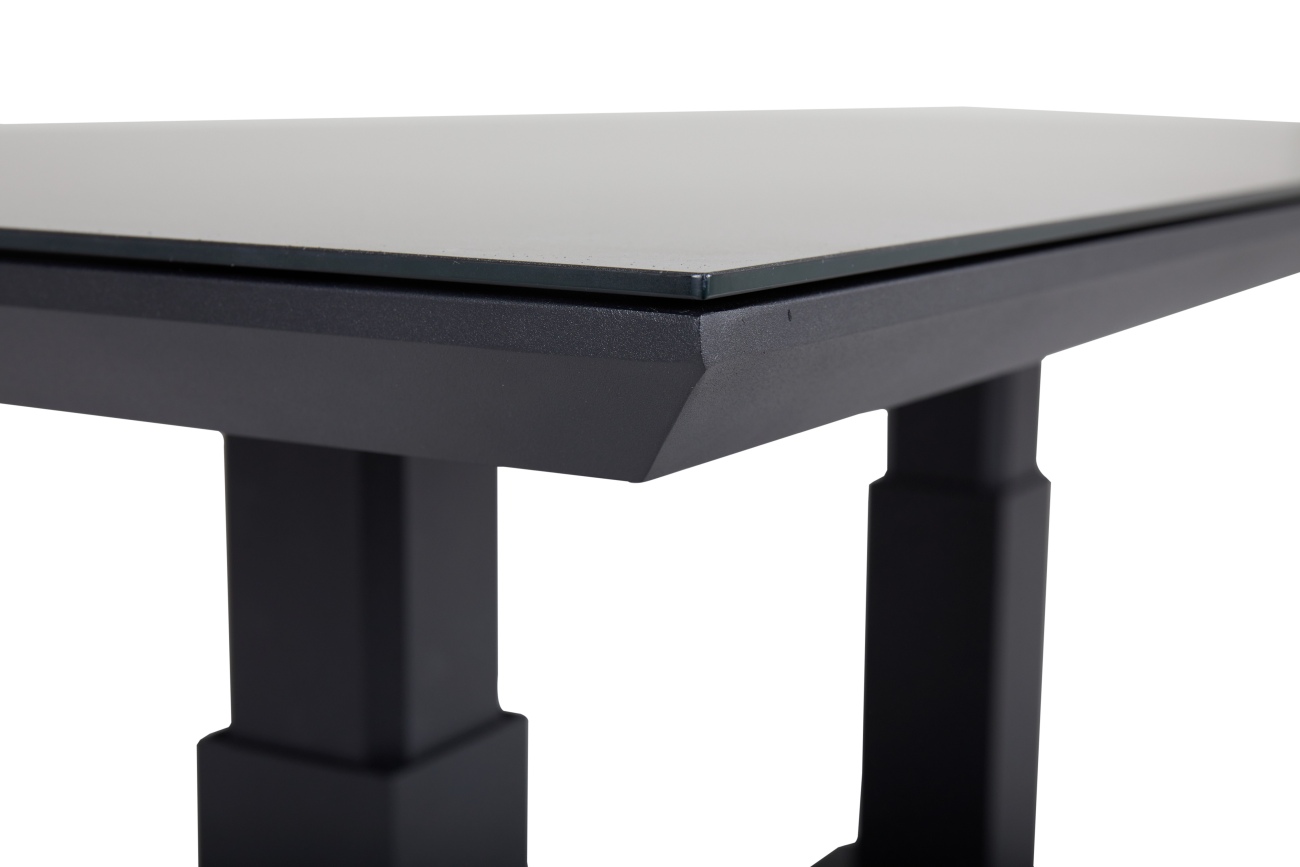 Gartencouchtisch Heis 150x79 cm, Schwarz