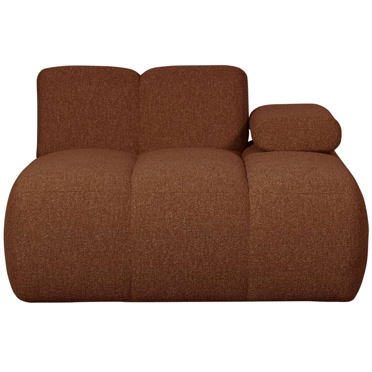 Modulsofa Mojo Boucle Chaiselongue-Rechts, Rostbraun