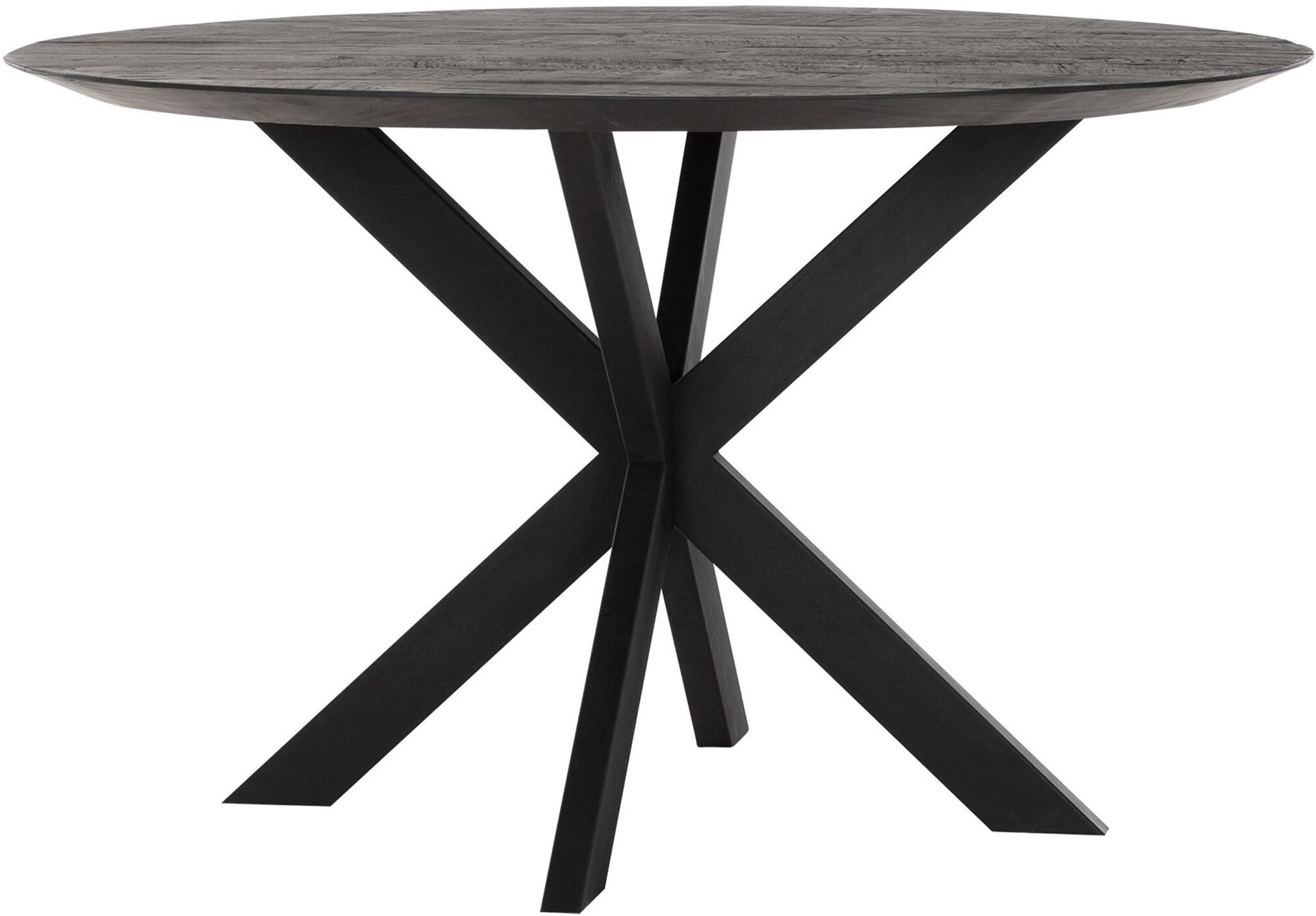 Der Esstisch Shape überzeugt mit seinem modernem aber auch massivem Design. Gefertigt wurde der Tisch aus recyceltem Teakholz, welches einen schwarzen Farbton besitzt. Das Gestell ist aus Metall und ist Schwarz. Der Tisch hat einen Durchmesser von 130 cm.