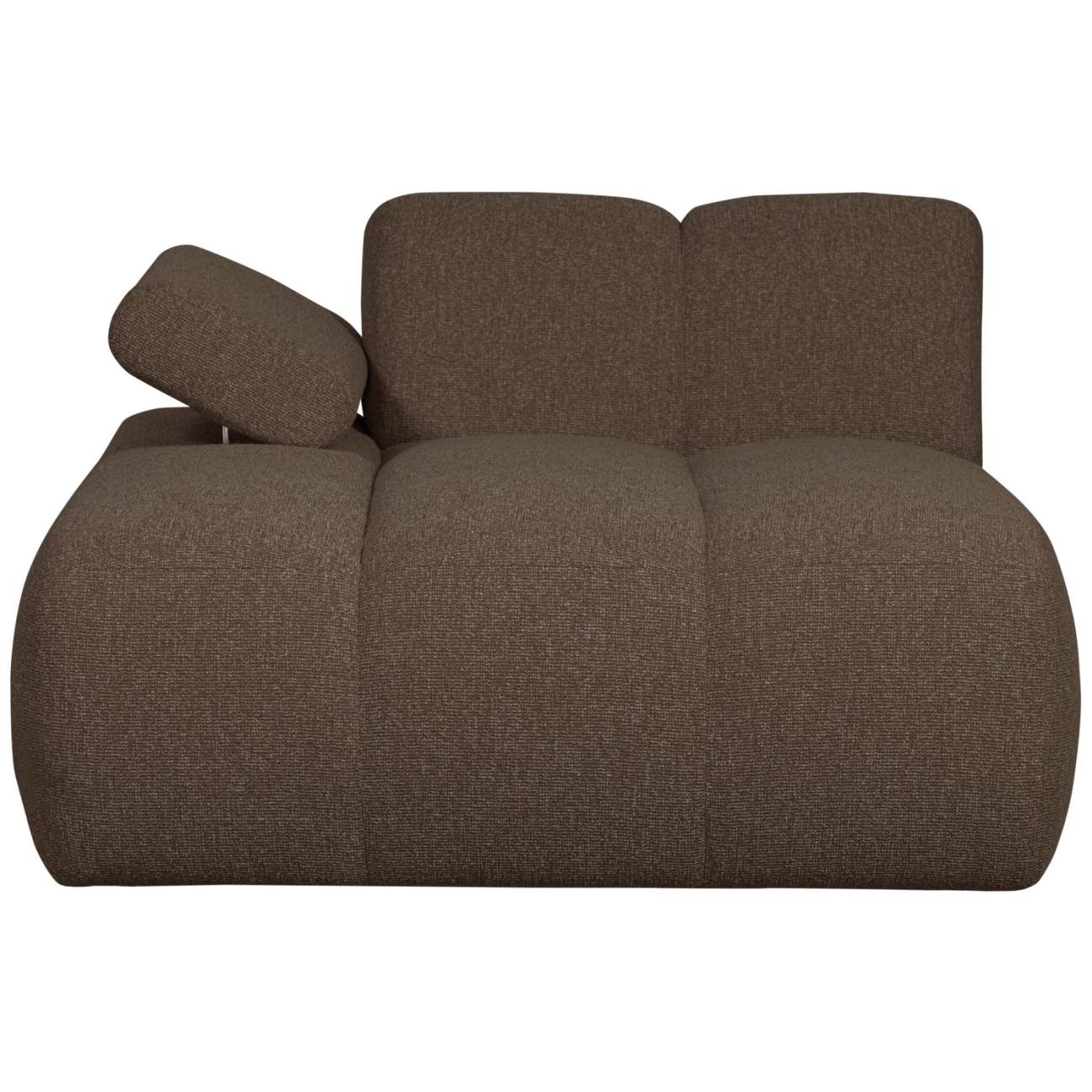 Modulsofa Mojo Boucle Chaiselongue-Links, Braun