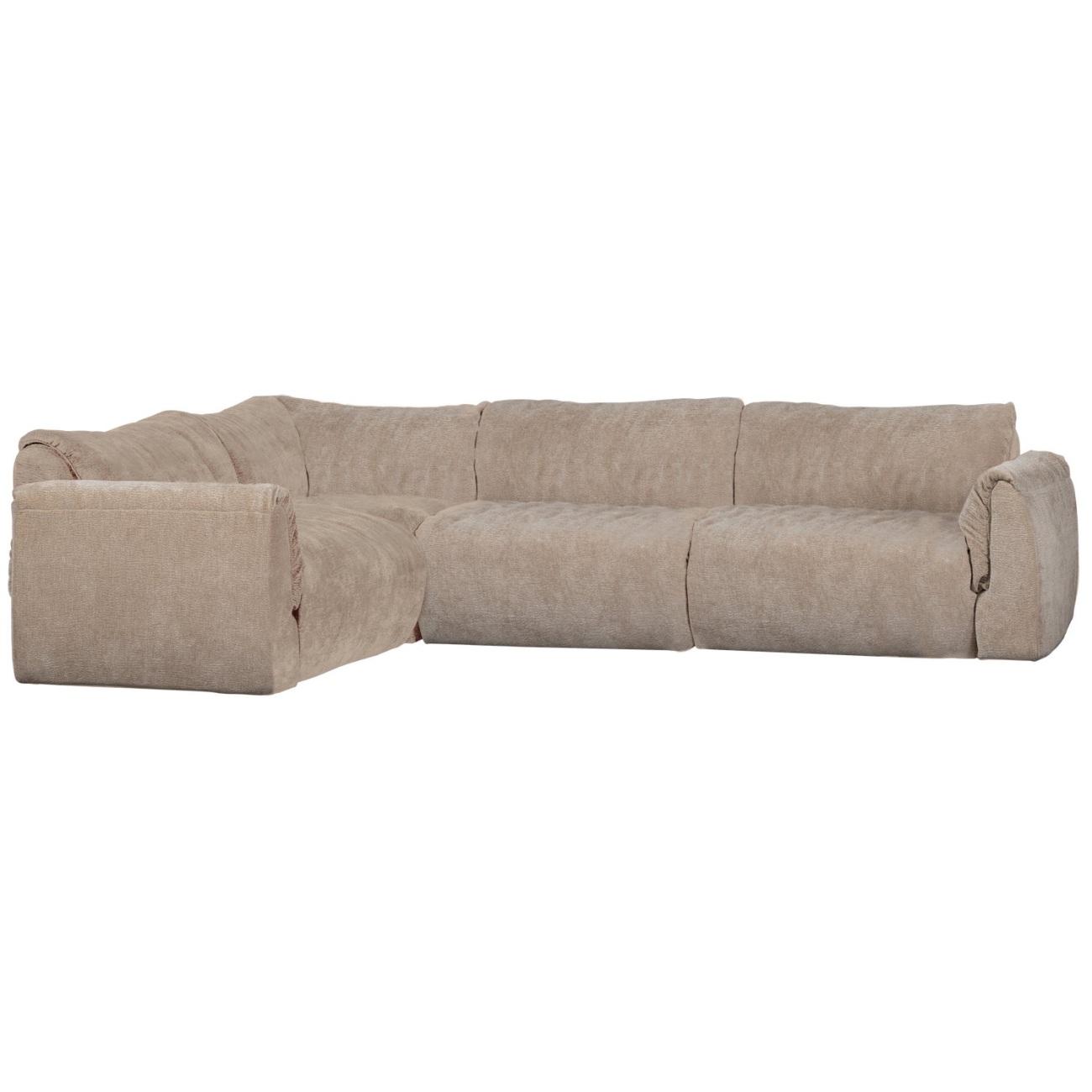 Ecksofa Baggy aus 3D-Chenille-Stoff Links, Sand Ecksofa Baggy aus 3D-Chenille-Stoff Links, Sand