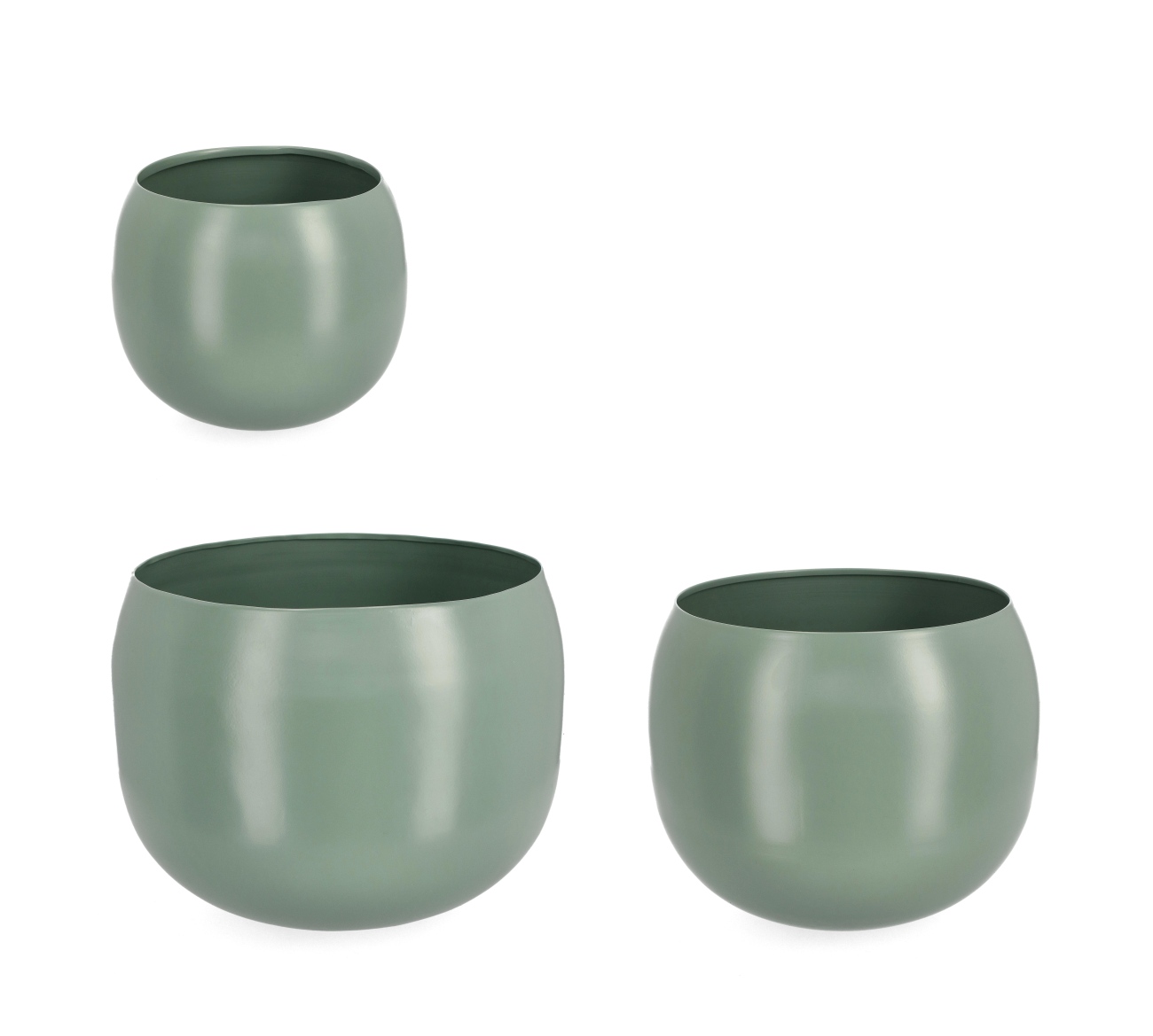 Outdoor-Vase Keyra 3er-Set aus Metall, Salbei Outdoor-Vase Keyra 3er-Set aus Metall, Salbei