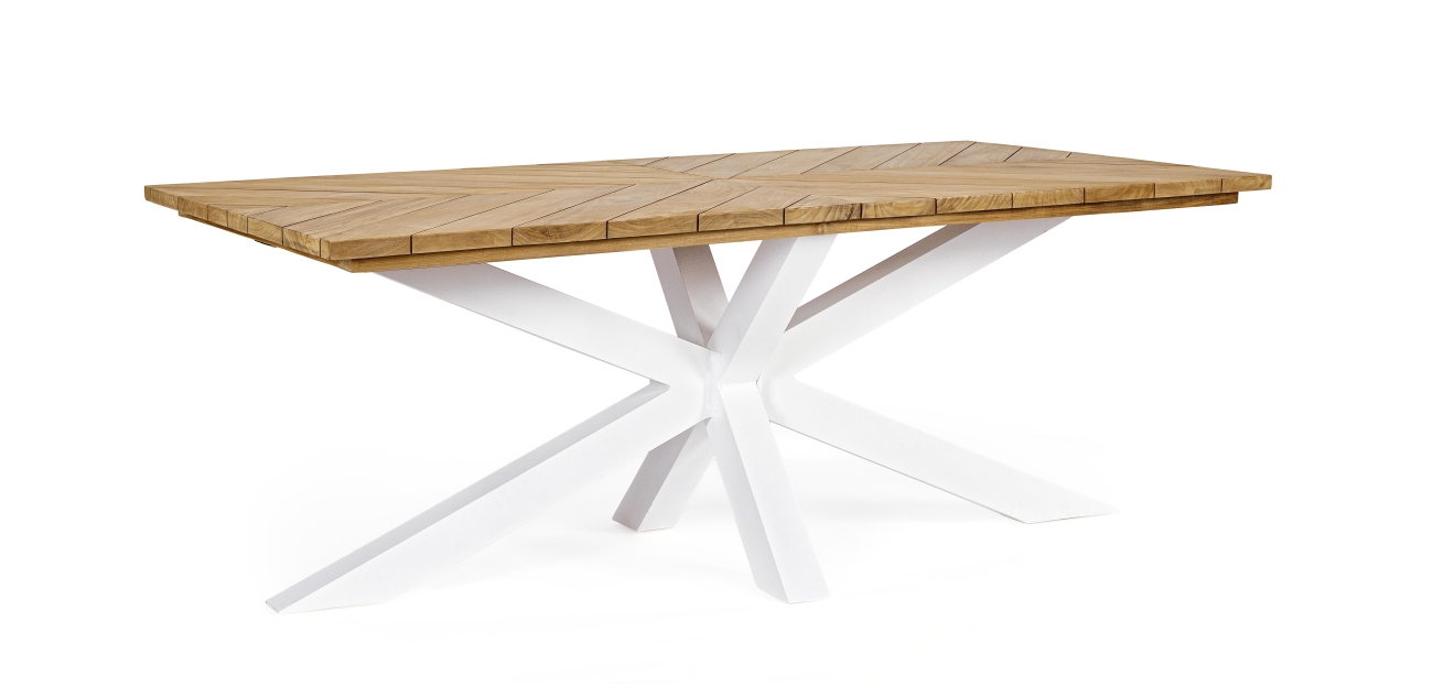 Gartenesstisch Palmdale aus Teakholz, Weiß Gartenesstisch Palmdale aus Teakholz, Weiß