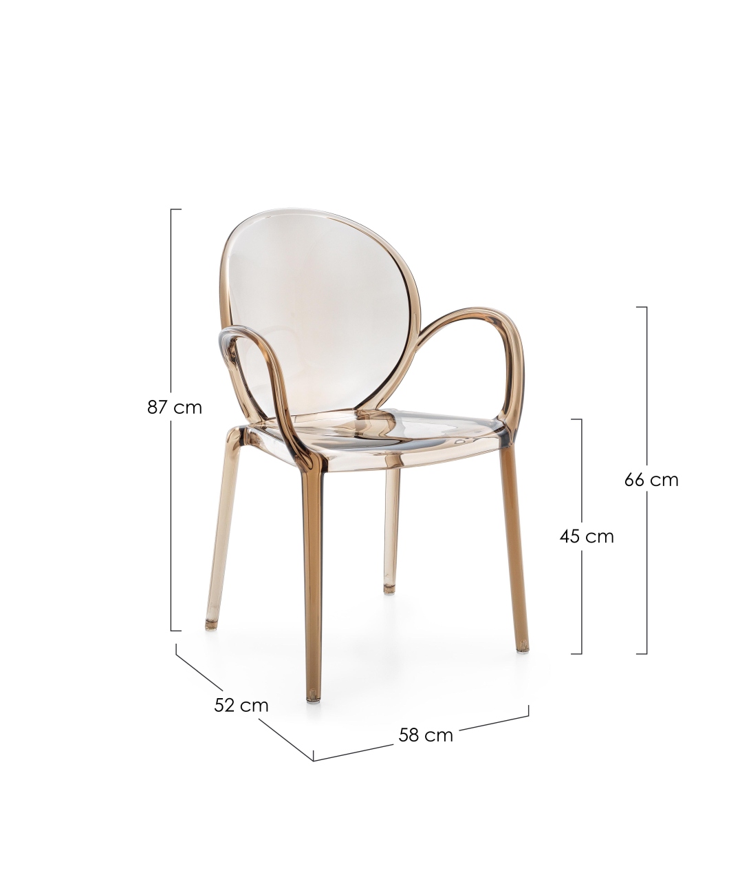 Gartenstuhl Camilla 4er-Set mit Armlehne, Coffee