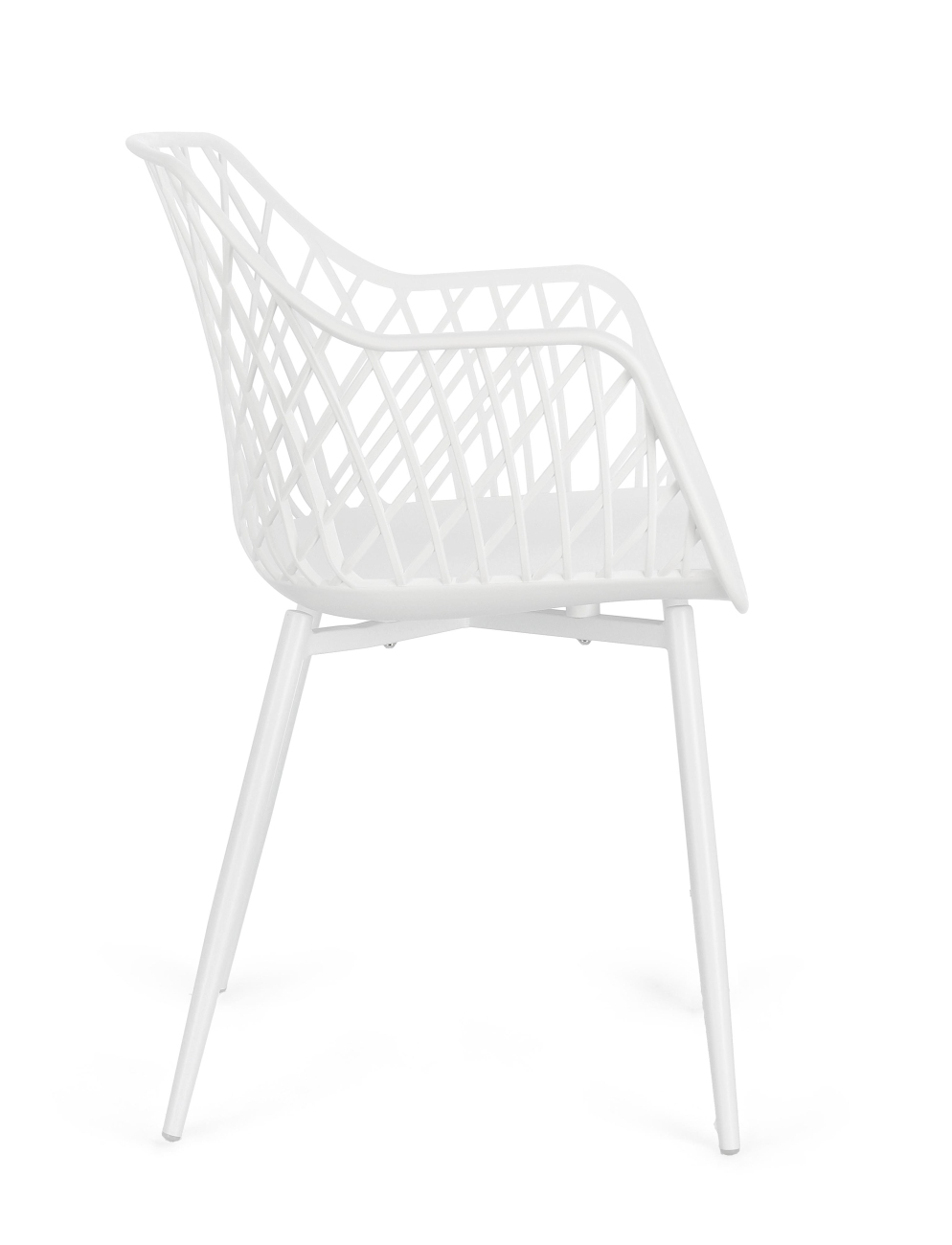 Esszimmerstuhl Optik 4er-Set aus Kunststoff, Weiß
