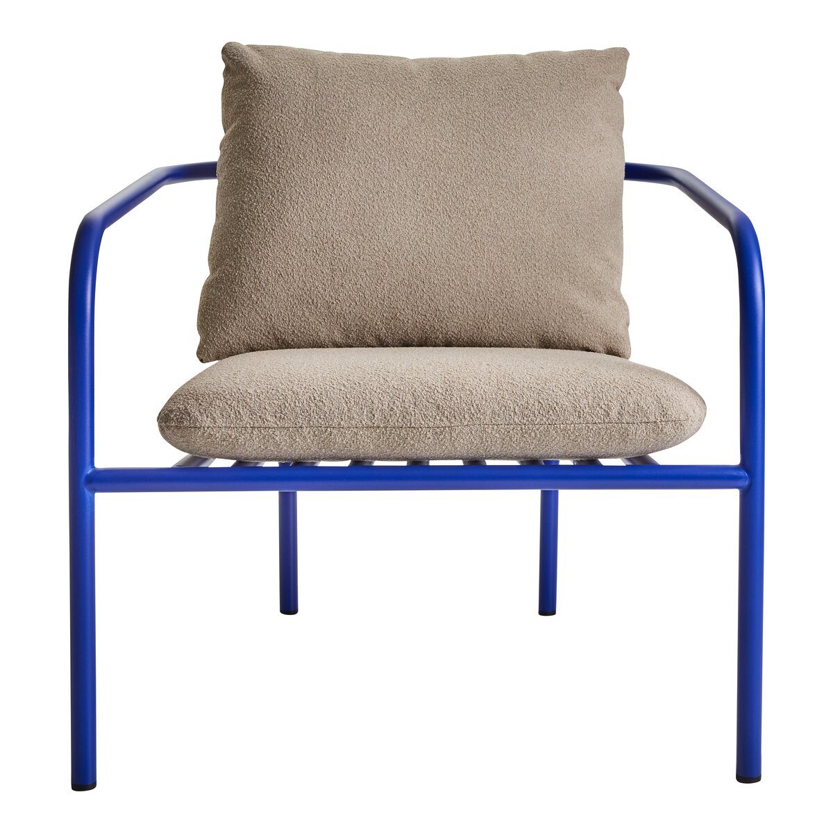 Gartensessel Bendt mit Kissen aus Aluminium, modern skandinavisch, indigo blau, gepolstert