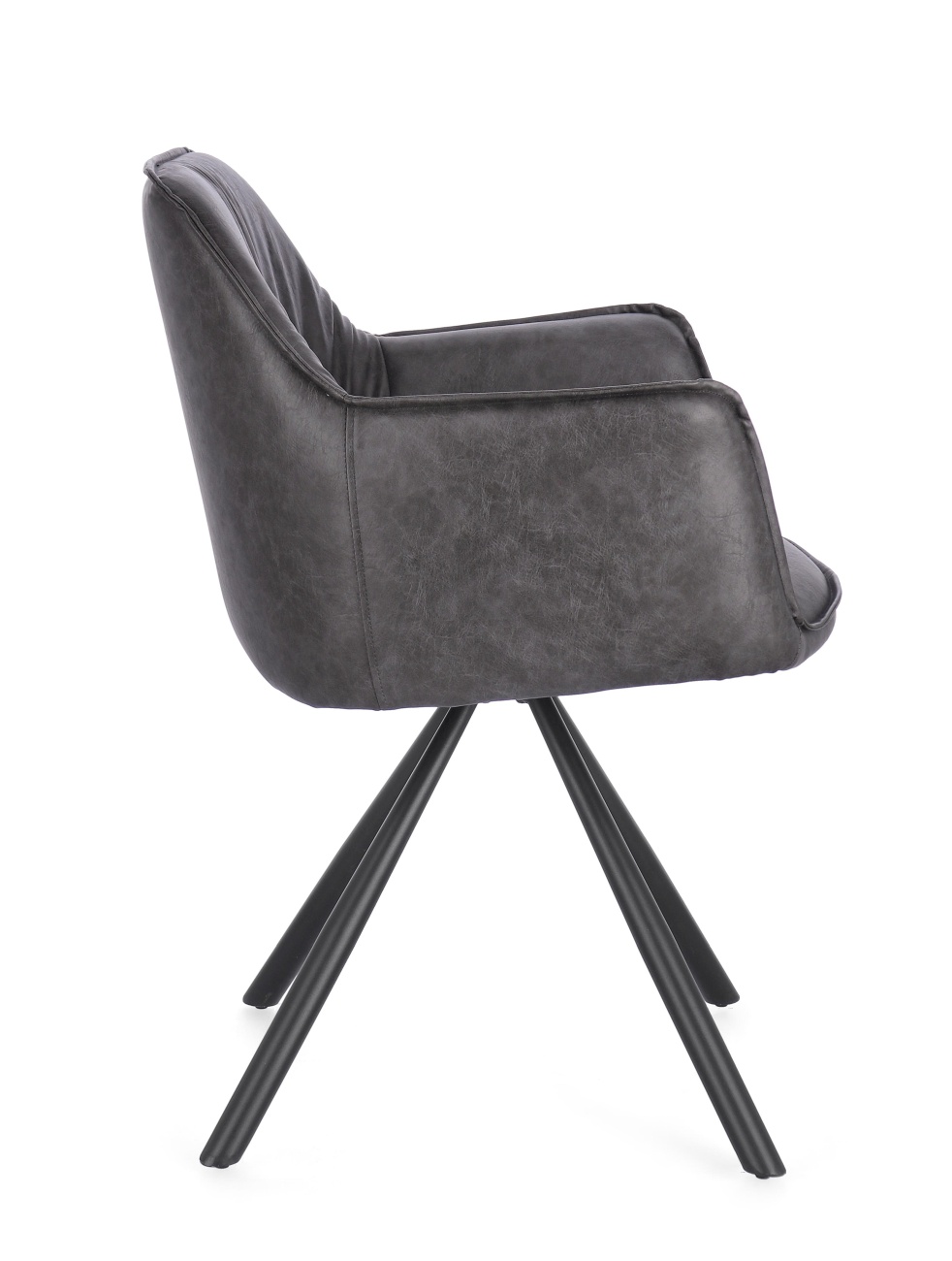 Esszimmerstuhl Breval 2er-Set aus Kunstleder, Grau