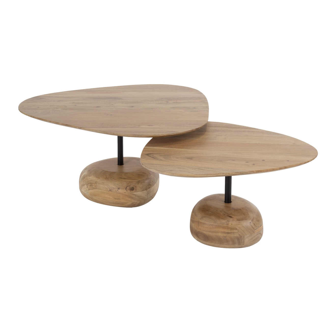 2er-Set Couchtisch Lola - Akazie massiv Natur mit organischem Fuß 2er-Set Couchtisch Lolire - Akazie massiv Natur mit organischem Fuß