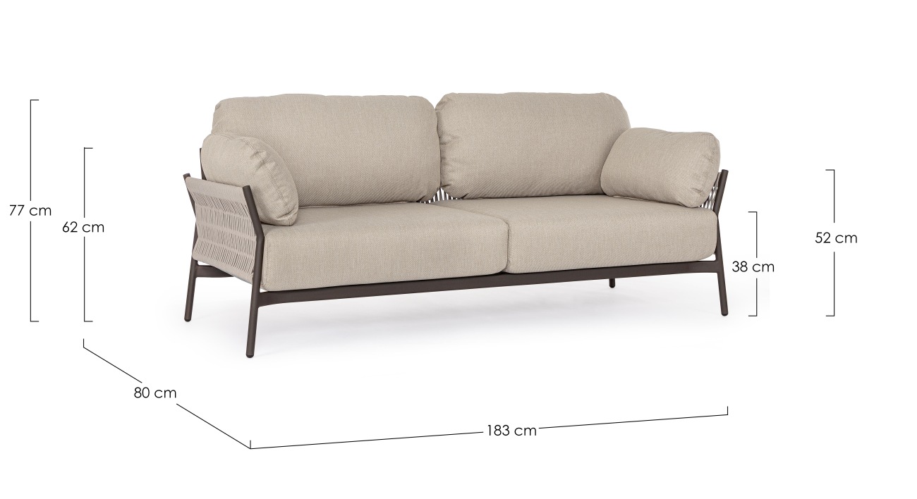 Sofa Pardis aus Aluminium, Raven