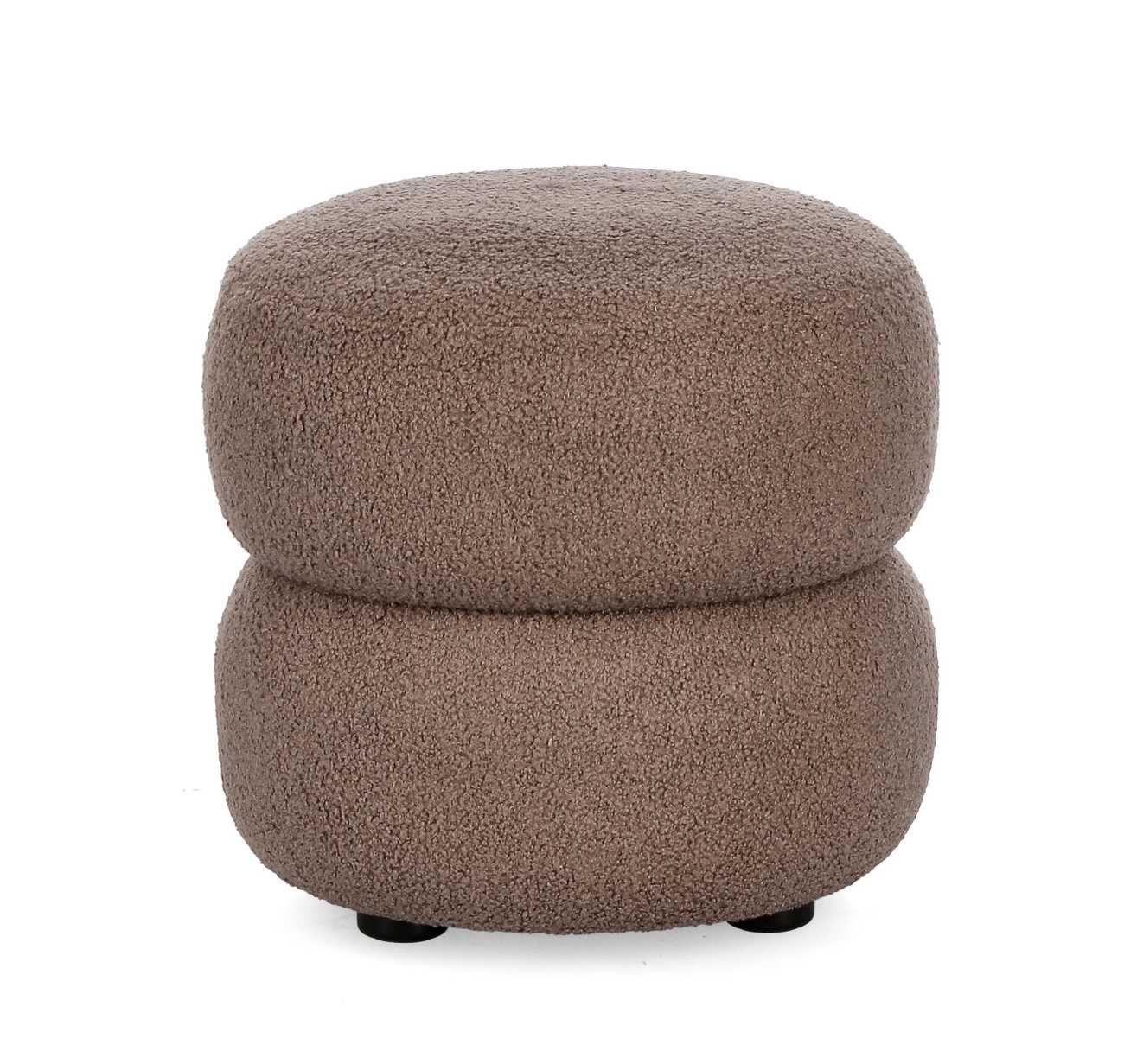 Hocker Gabby aus Boucle-Stoff, Braun Hocker Gabby aus Boucle-Stoff, Braun