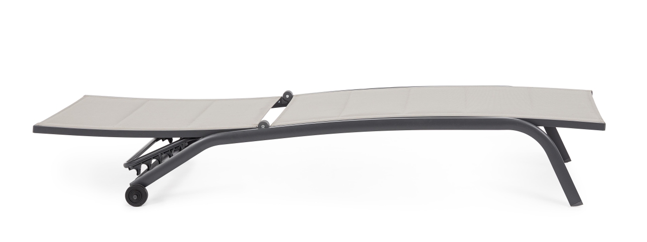 Sonnenliege Cleopass aus Aluminium mit Rolle, Stone