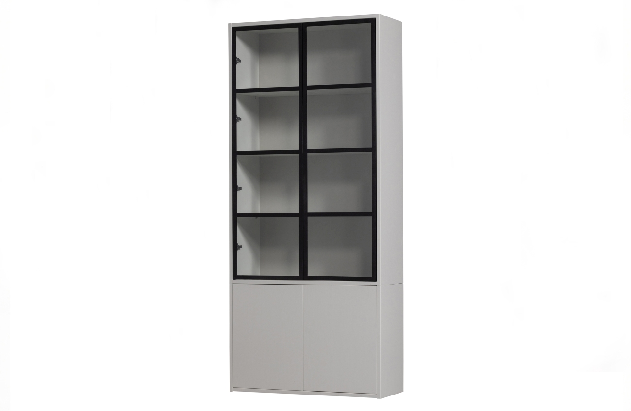 Vitrine Basic aus Kiefernholz, 4 Türen Vitrine Basic aus Kiefernholz, 4 Türen