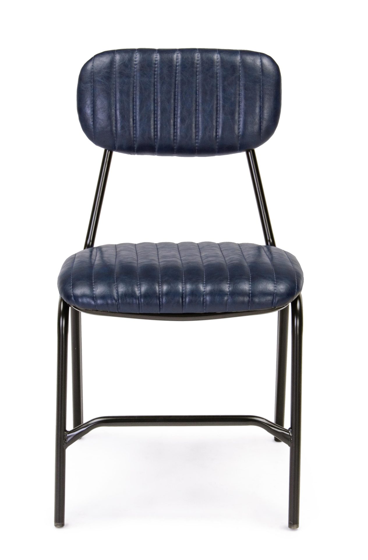 Der Stuhl Debbie überzeugt mit seinem industriellen Design. Gefertigt wurde der Stuhl aus Kunstleder, welches einen blauen Farbton besitzt. Das Gestell ist aus Metall und ist Schwarz. Die Sitzhöhe beträgt 44 cm.