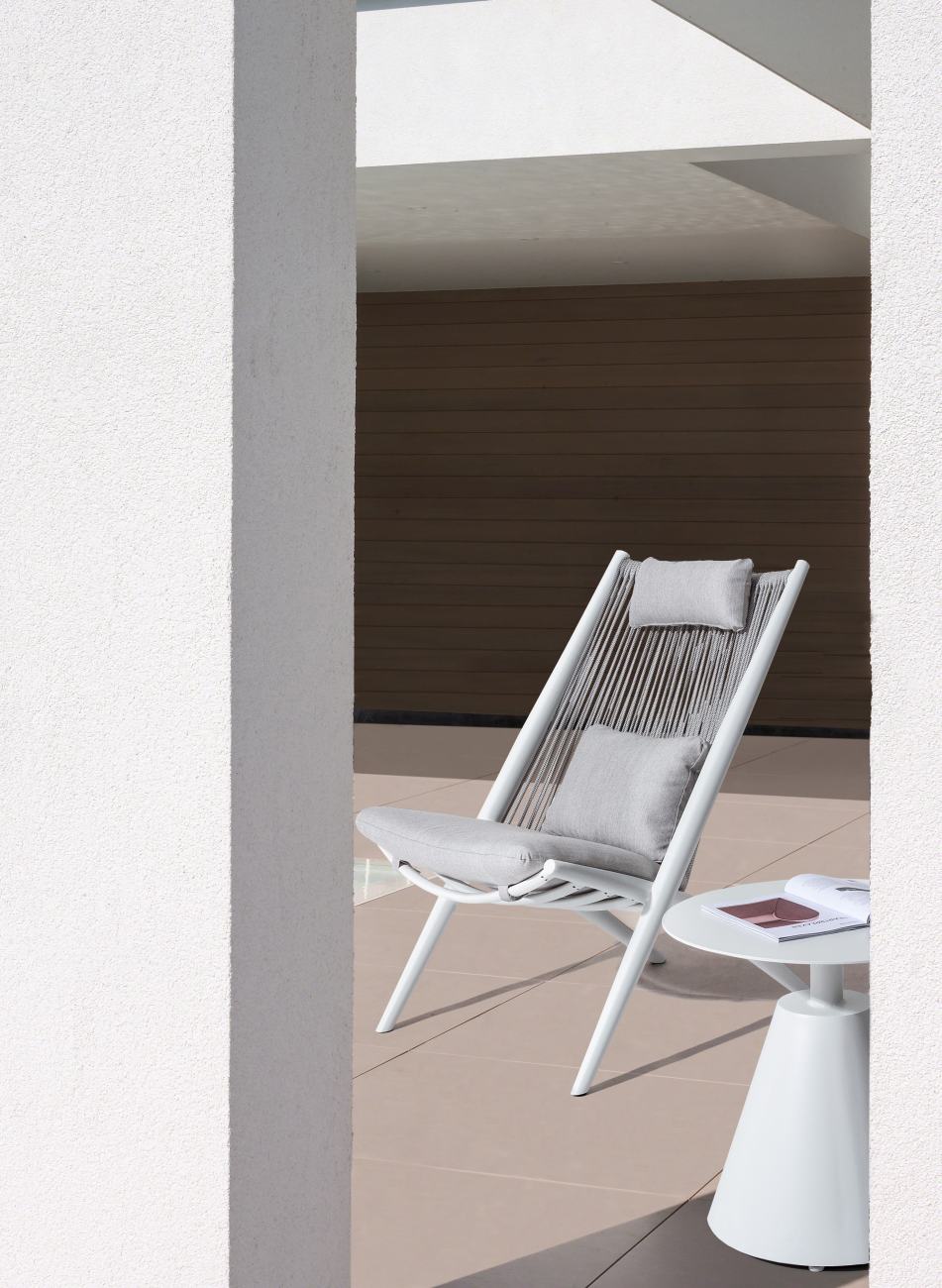 Gartensessel Aloha aus Aluminium, Weiß