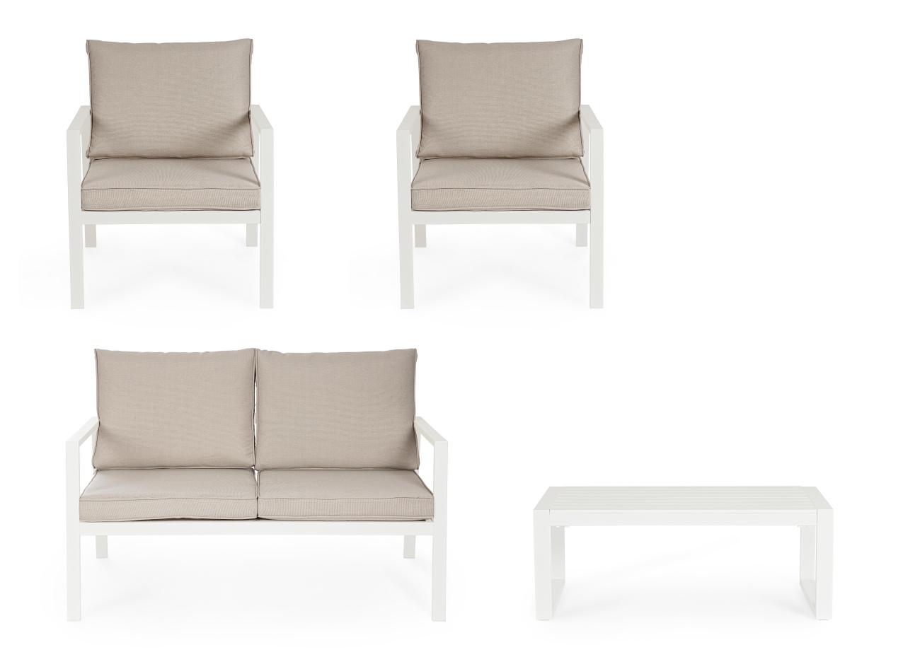 Garten-Set Hilde 4er Gruppe, Weiß