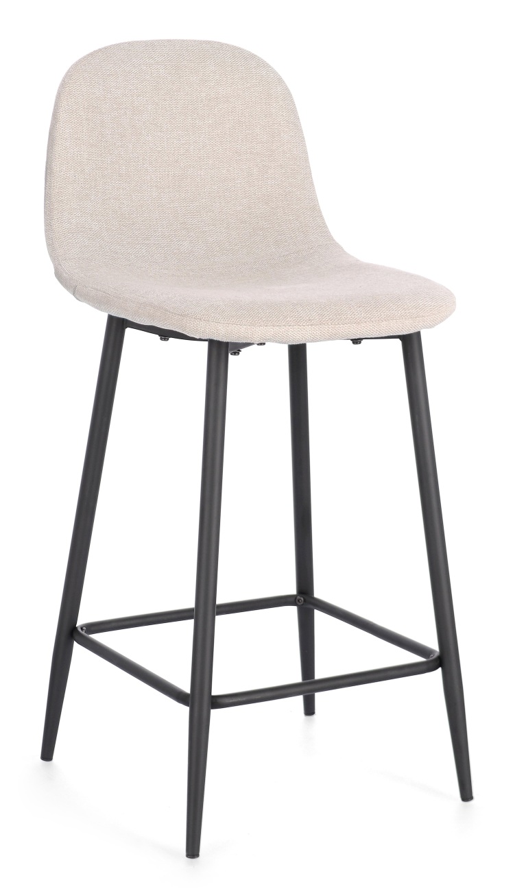 Barhocker Odelia 2er-Set aus Stoff, Beige
