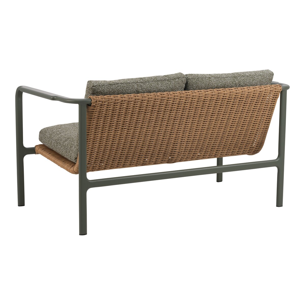 Gartensofa Motty 2-Sitzer, Aluminium & Polyrattan, Nordic Green/Verde Grün