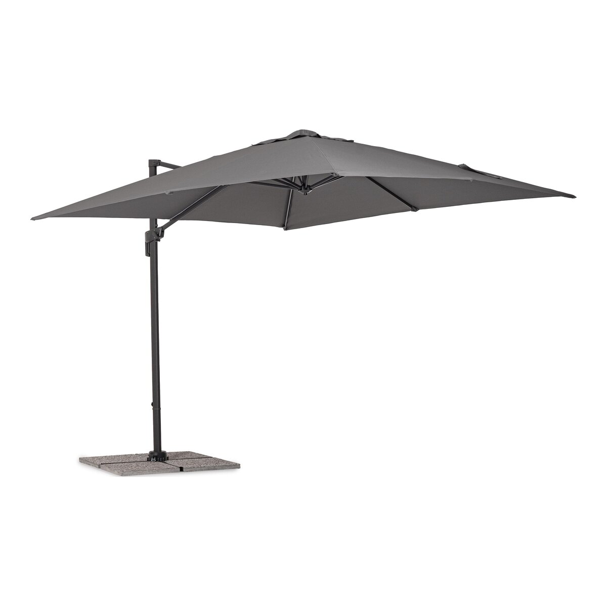 Ampelschirm Siviglia - Aluminium Anthrazit, Polyester-Stoff Dunkelgrau, 3x3 m