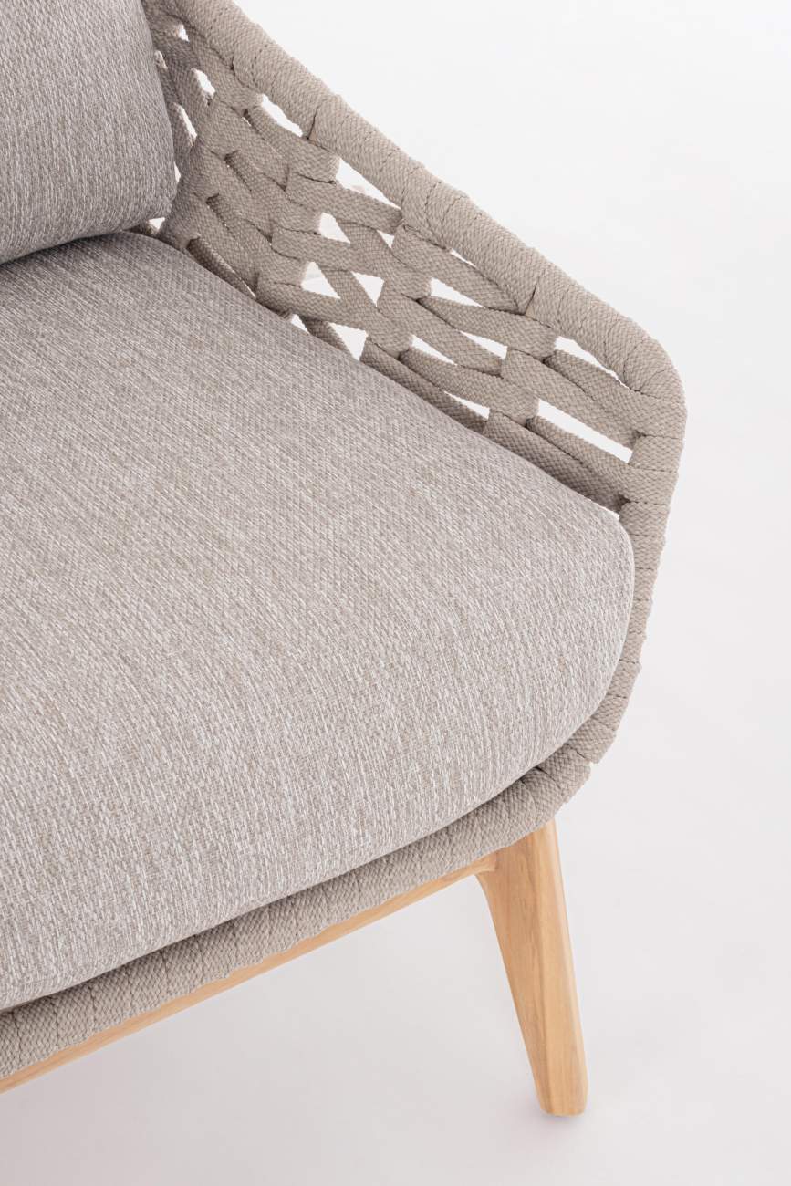 Gartensessel Tamires aus Teakholz, Beige