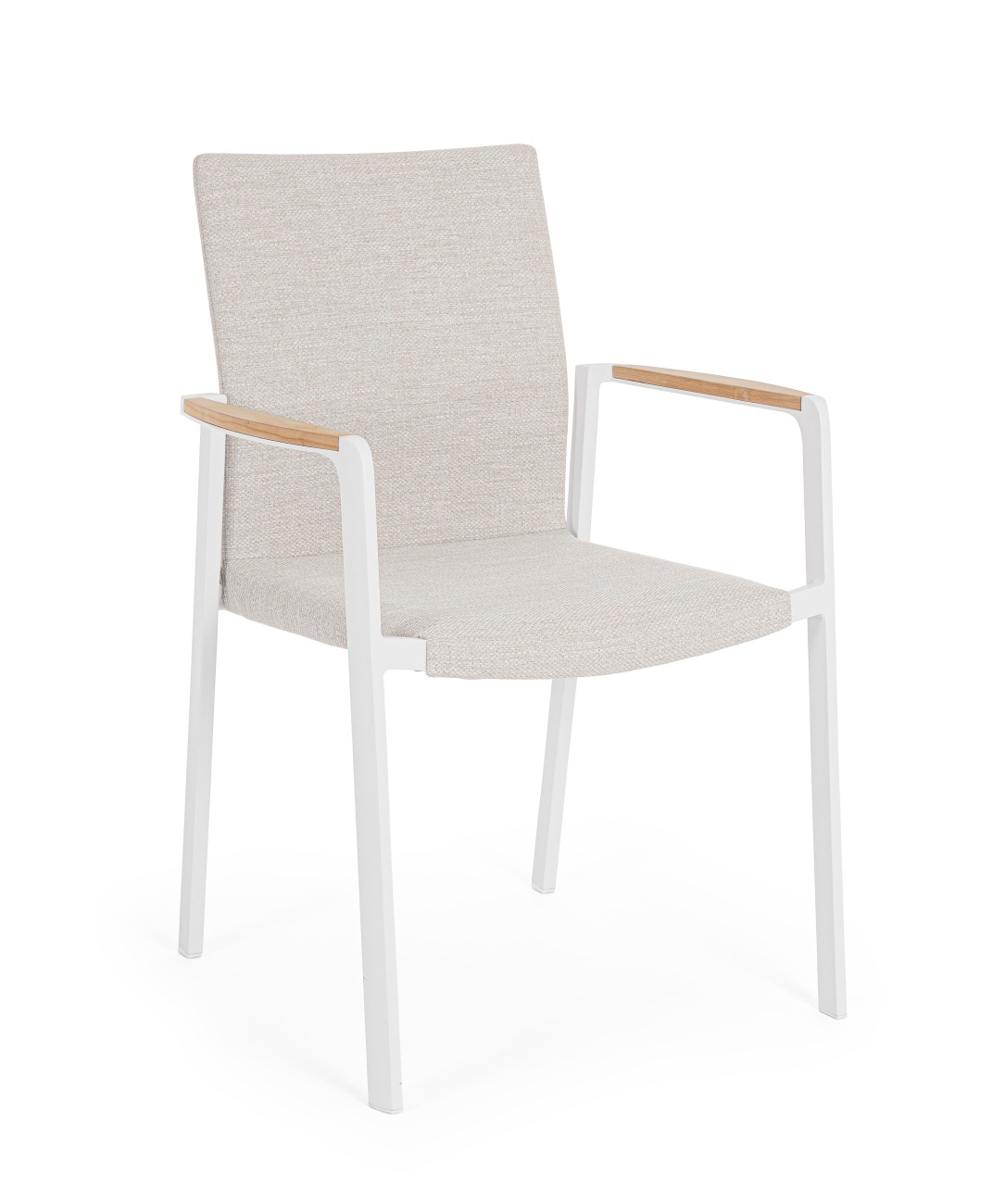 Gartenstuhl Jalisco mit Teakholz Armlehnen, Beige Gartenstuhl Jalisco mit Teakholz Armlehnen, Beige