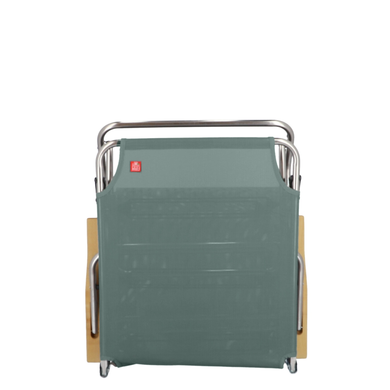 Dreibeinliege Amigo 40+ aus Aluminium mit Armlehne, Salbei