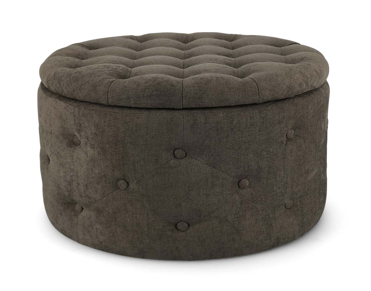 Pouf Ernestine aus Stoff, Dunkelbraun Pouf Ernestine aus Stoff, Dunkelbraun