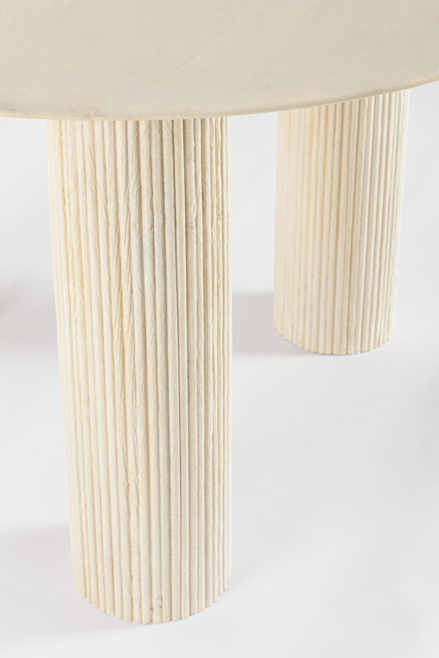 Esstisch Dacca aus Mangoholz Ø 120 cm, Creme