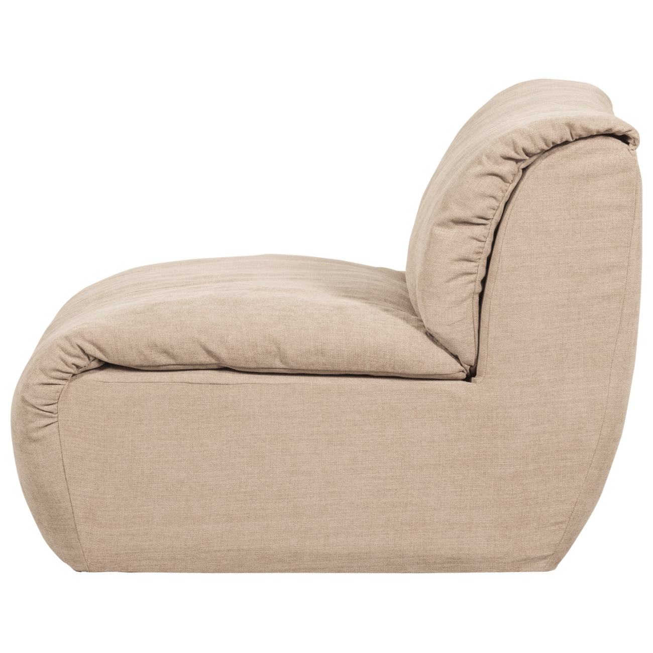 Sessel Baggy aus Chenille-Stoff, Sand