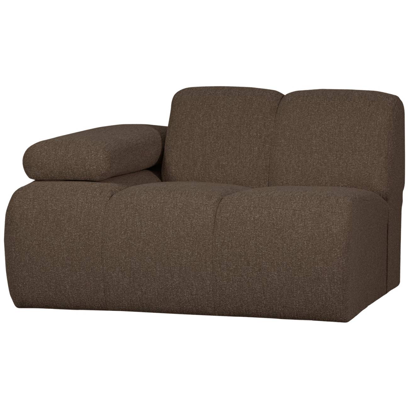 Modulsofa Mojo Boucle 1er Arm-Links, Braun