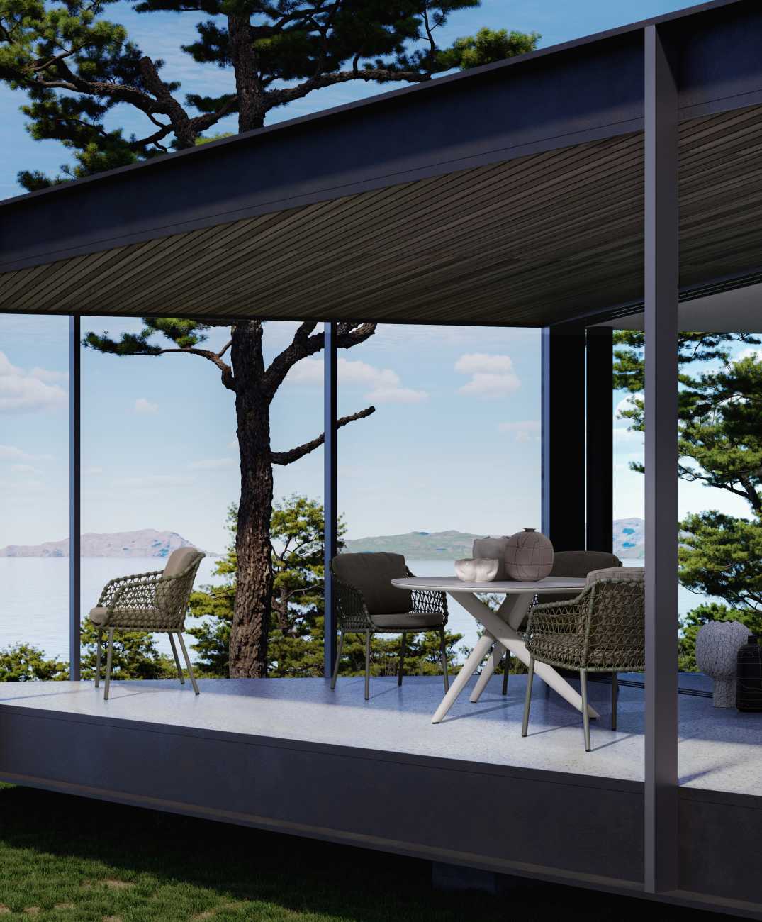 Gartenstuhl Ivissa aus Metall, Grün