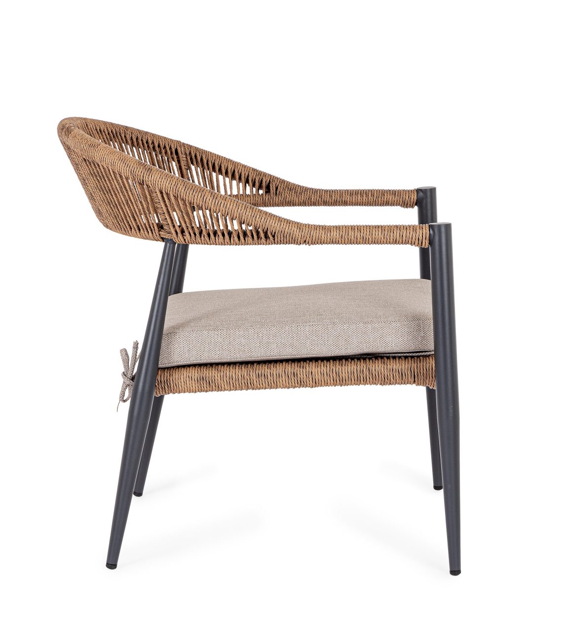 Gartensessel Jandia aus Aluminium, Anthrazit / Natur