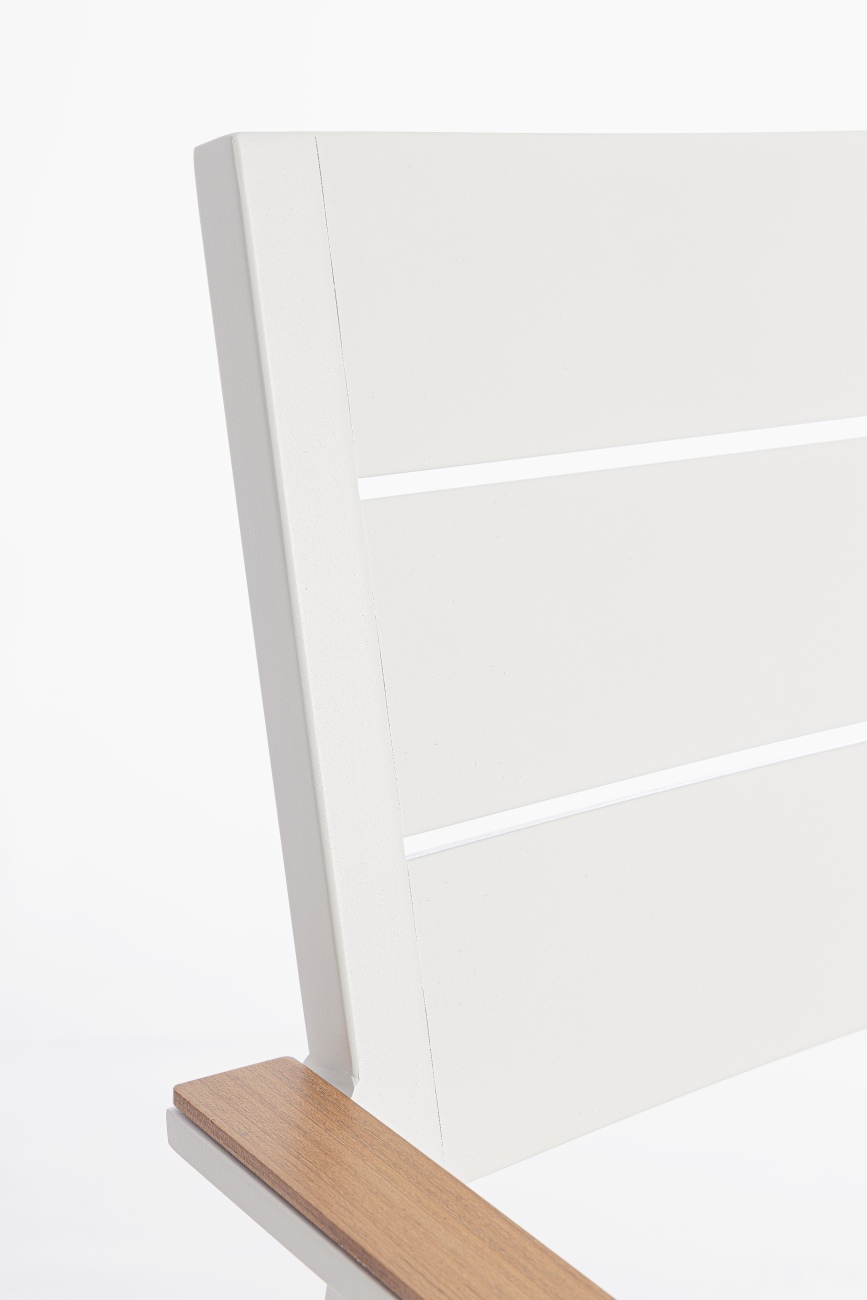 Gartenstuhl Zelmar aus Aluminium, Weiß