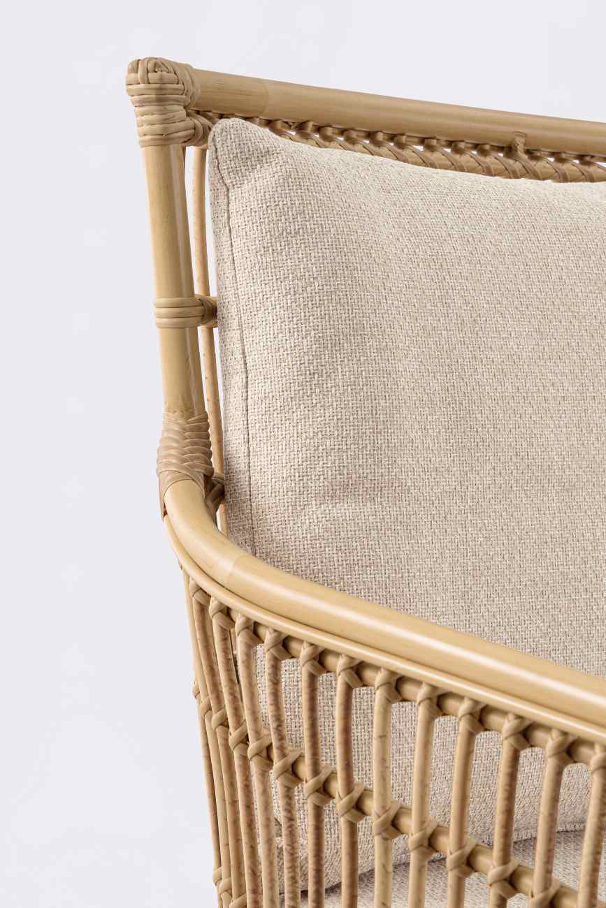 Gartensofa Adelma Ratten-Optik, Natur