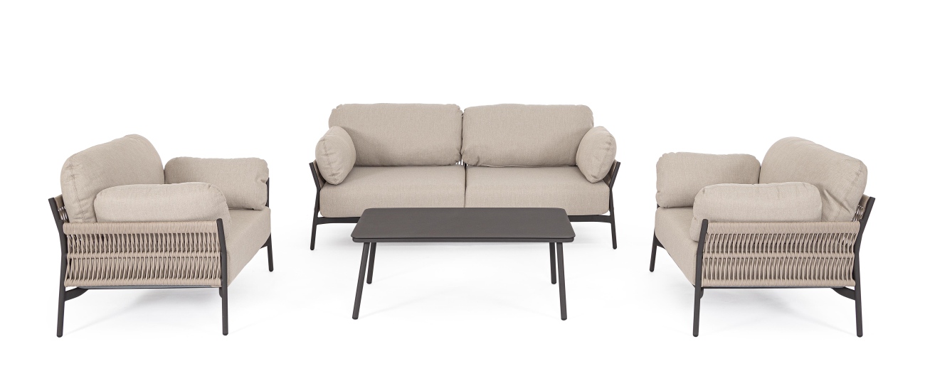 Gartensessel Pardis aus Aluminium, Raven