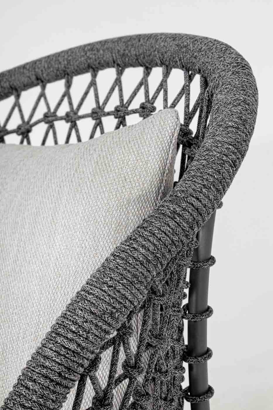 4 Sitzer Outdoorsofa Cuyen mit Kissen, Anthrazit