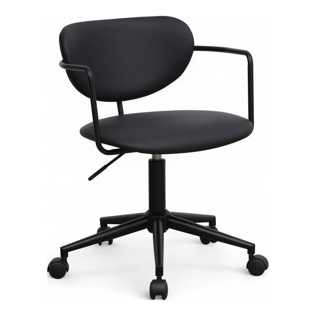 Bürostuhl Odila aus Kunstleder - Drehbar, Höhenverstellbar, Neigbar, Schwarz