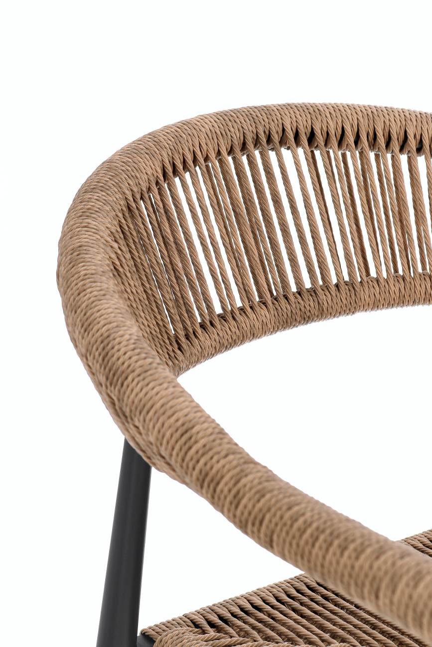 Gartenstuhl Jandia aus Aluminium, Anthrazit / Natur