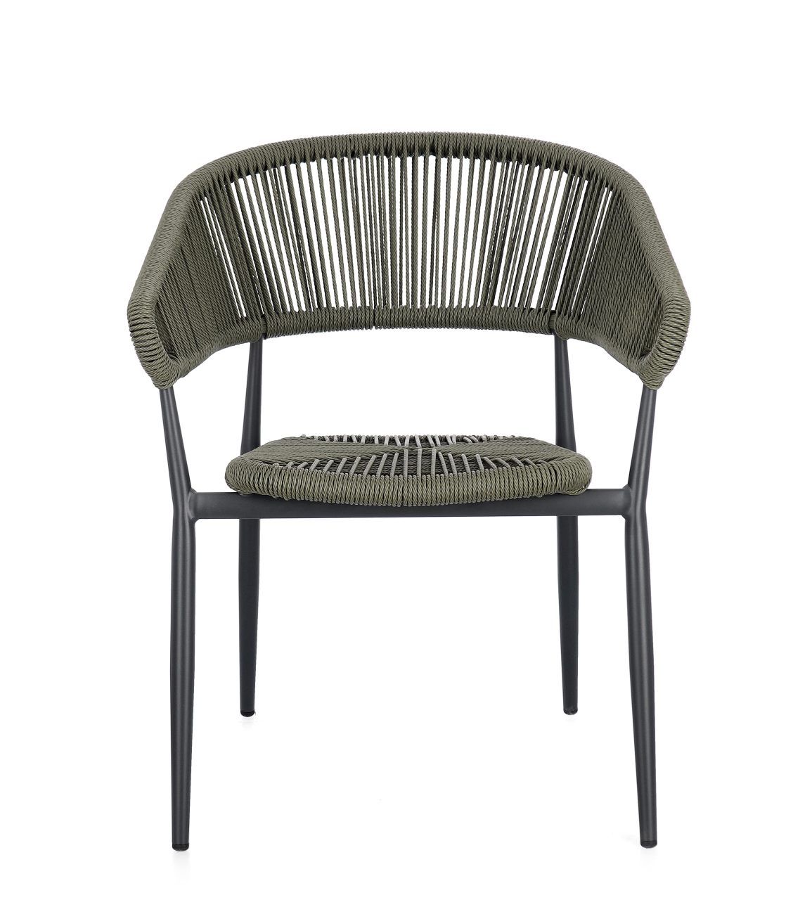 Gartenstuhl Algaida aus Aluminium, Anthrazit / Grün