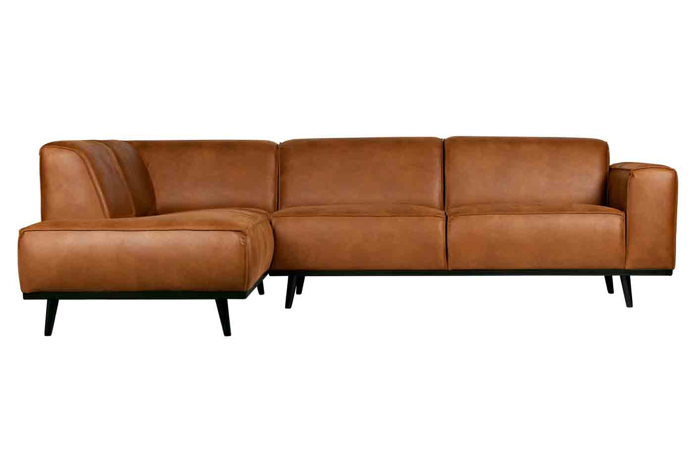 Ecksofa Statement Eco Leder, links Cognac