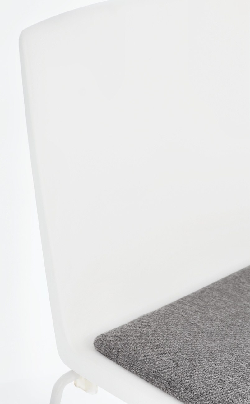 Esszimmerstuhl Giulia 4er-Set aus Metall, Weiß/Weiß