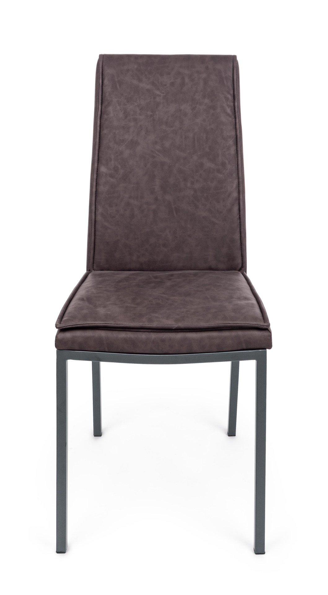 Der Esszimmerstuhl Sofie überzeugt mit seinem klassischen Design. Gefertigt wurde der Stuhl aus Kunstleder, welches einen braunen Farbton hat. Das Gestell ist aus Metall und ist Schwarz. Die Sitzhöhe beträgt 49 cm.