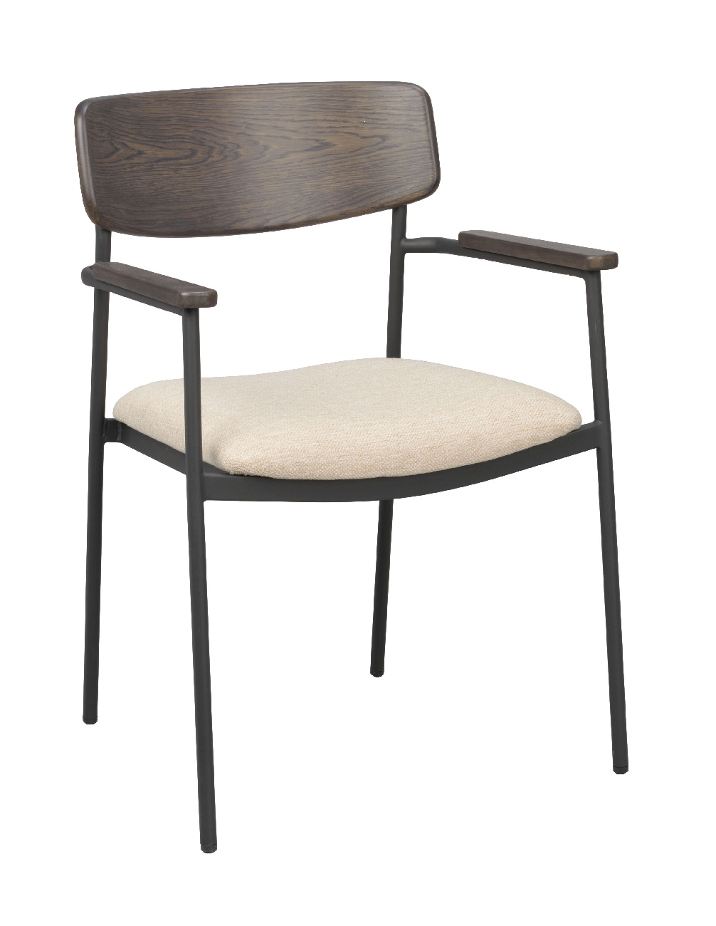 Stuhl Maymont 2er Set mit Armlehnen, Braun / Beige
