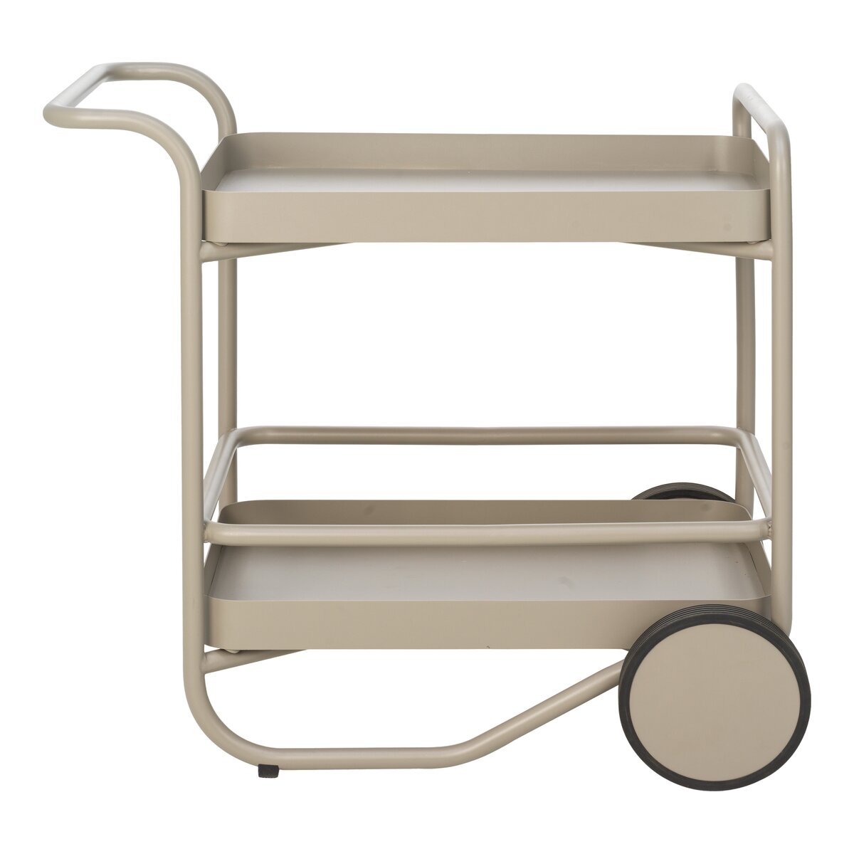 Garten-Servierwagen Trolly, Khaki - aus Aluminium, mit Rollen