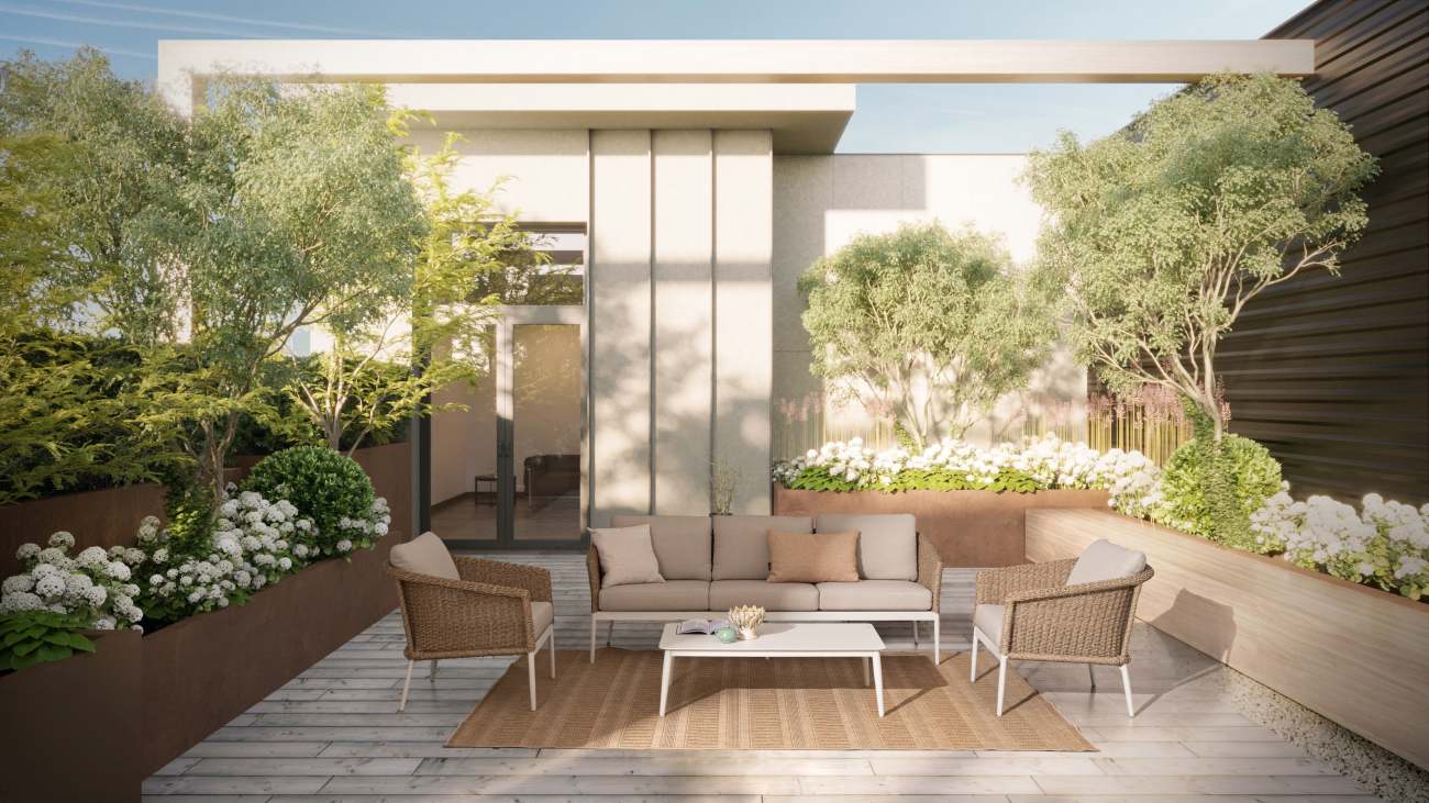 Garten-Set Oceana 4er Gruppe, Weiß