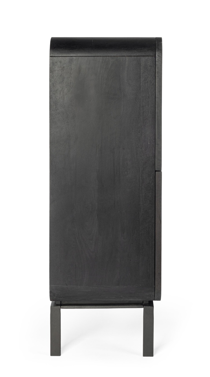 Highboard Orissa aus Mangoholz, Schwarz