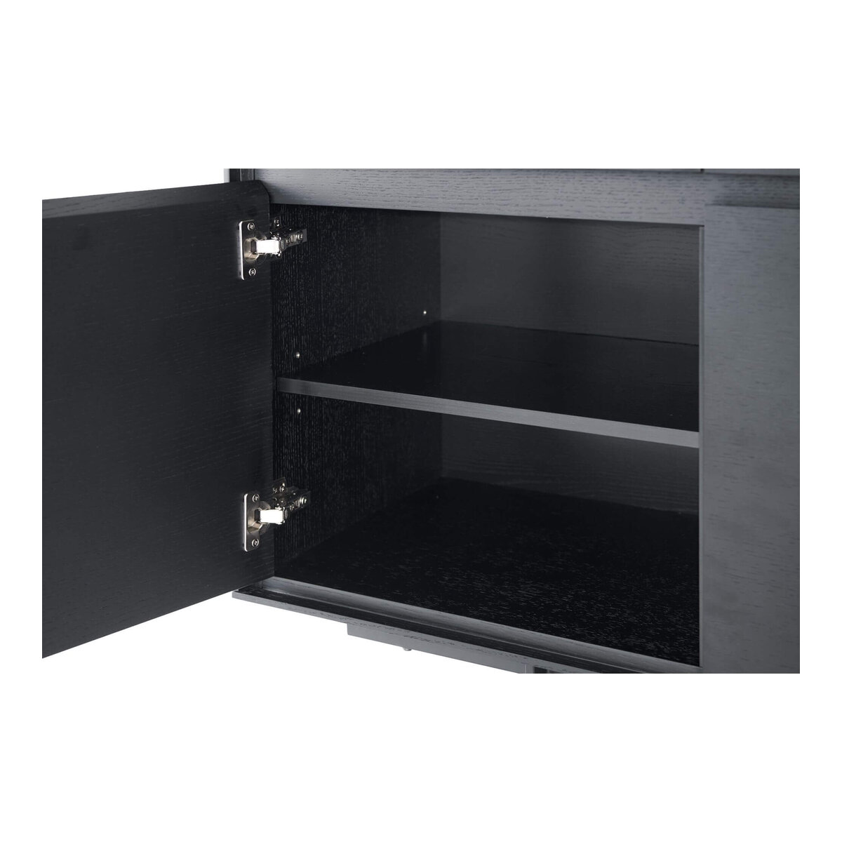 TV-Board Otoya Schwarz - 160 cm mit Soft-Close, offenem Fach & Stauraum