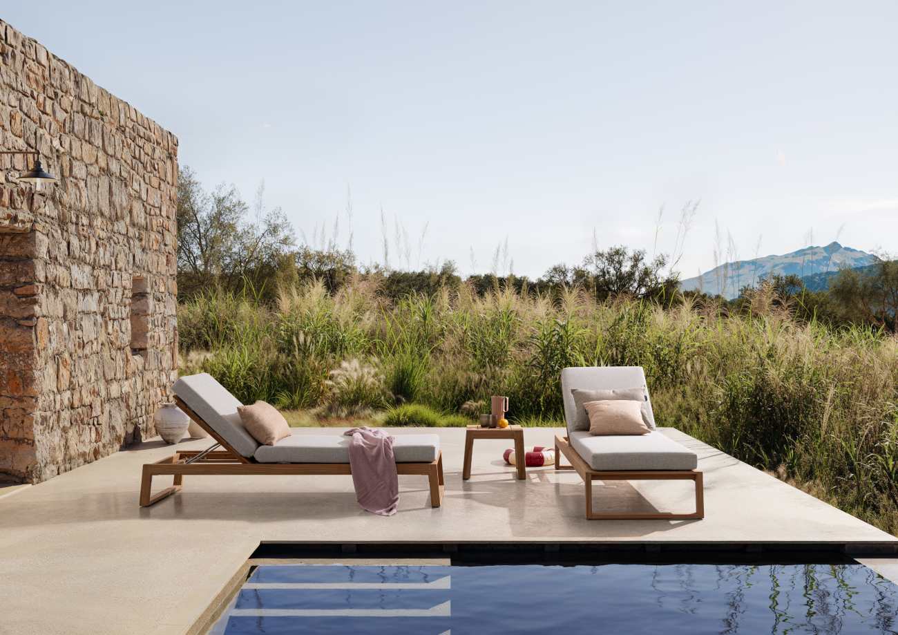 Gartenliege Jeremy aus Teakholz, Natur