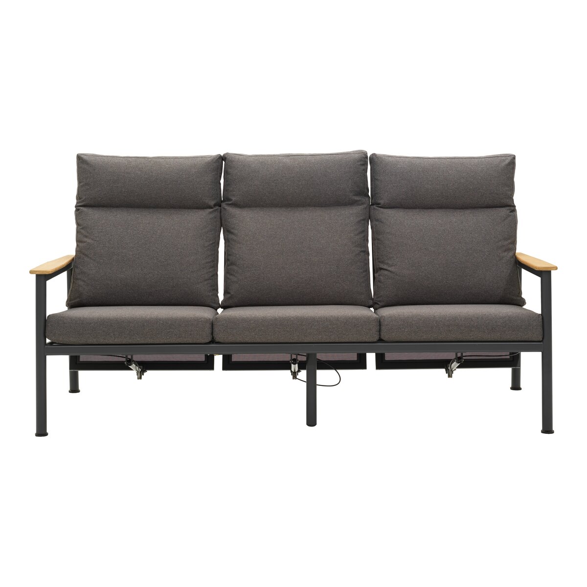 Gartensofa Gordon 3-Sitzer, Aluminium & Outdoor-Stoff, Verstellbar, Anthrazit