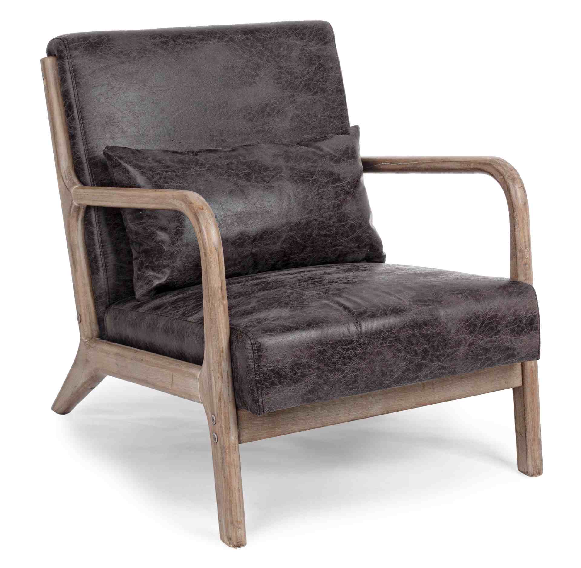 Der Sessel Ancilla überzeugt mit seinem klassischen Design. Gefertigt wurde er aus Stoff, welcher einen braunen Farbton besitzt. Das Gestell ist aus Kautschukholz und hat eine natürliche Farbe. Der Sessel besitzt eine Sitzhöhe von 34 cm. Die Breite beträg