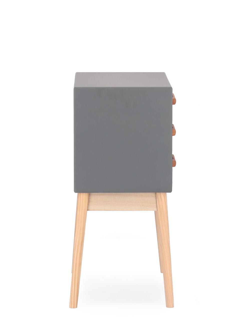 Kommode Ordinary aus Kiefernholz Grau, 3 Schubladen